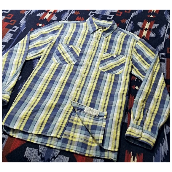 DOUBLE RL RALPH LAUREN RRL PLAID FLANNEL SHIRT- MEN'S SIZE LARGE - Picture 4 of 9